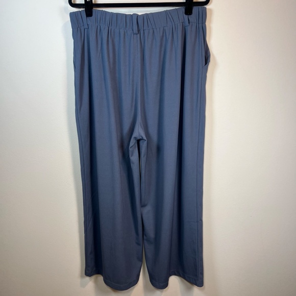 Halara Flex High Waist Pocket Wide Leg Waffle Work Pants Blue Gray NEW XL Petite - Picture 11 of 14